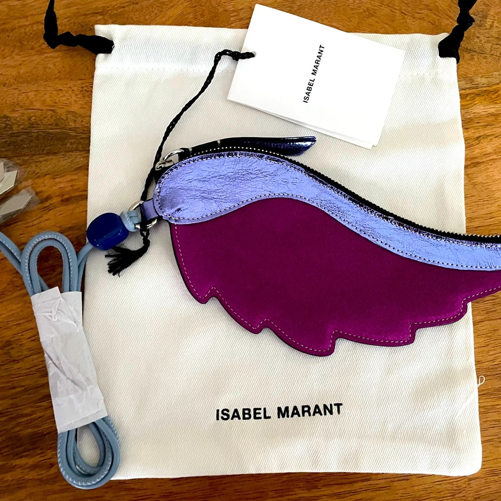 Isabel Marant Kanat pouch purple angel wing small purse new with tags dust bag - Picture 1 of 8